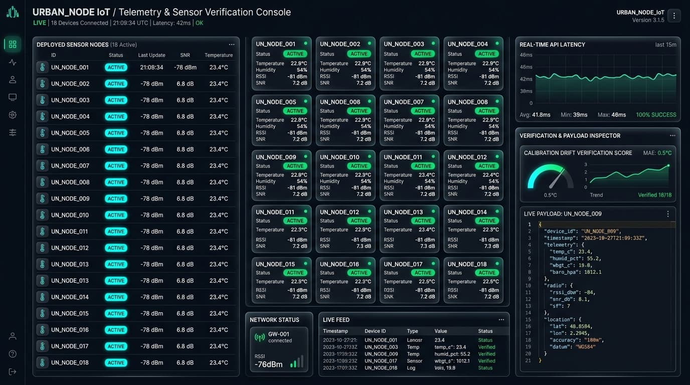 Real-time IoT Sensor Telemetry and Verification Console